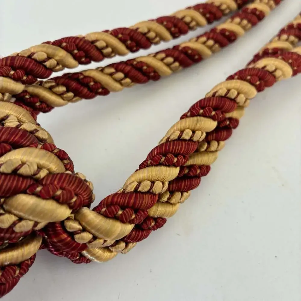 Traditional Burgundy and Gold Tassel Curtain Tieback